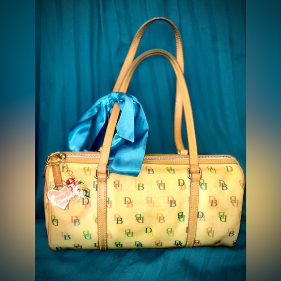 Dooney & Bourke Y2K Rainbow Zipper Signature Logo Monogram Satchel Handbag - Picture 4 of 16